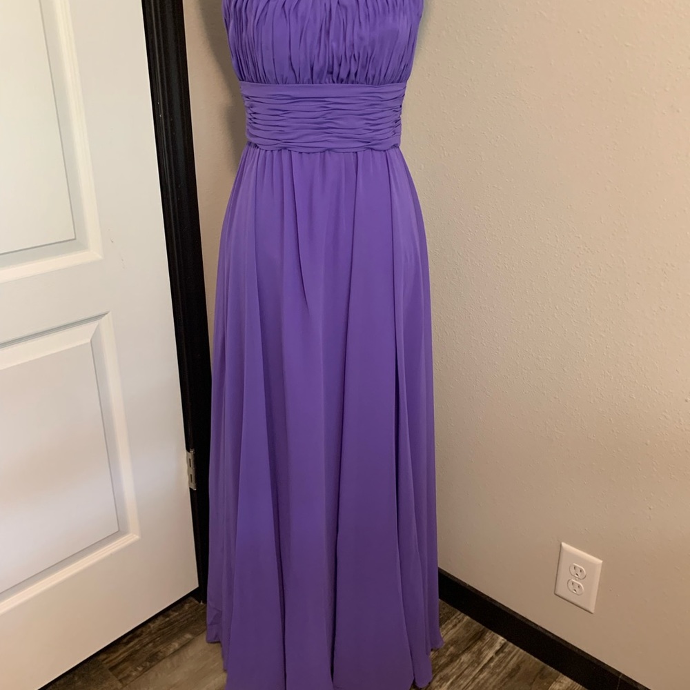 Long purple evening gown